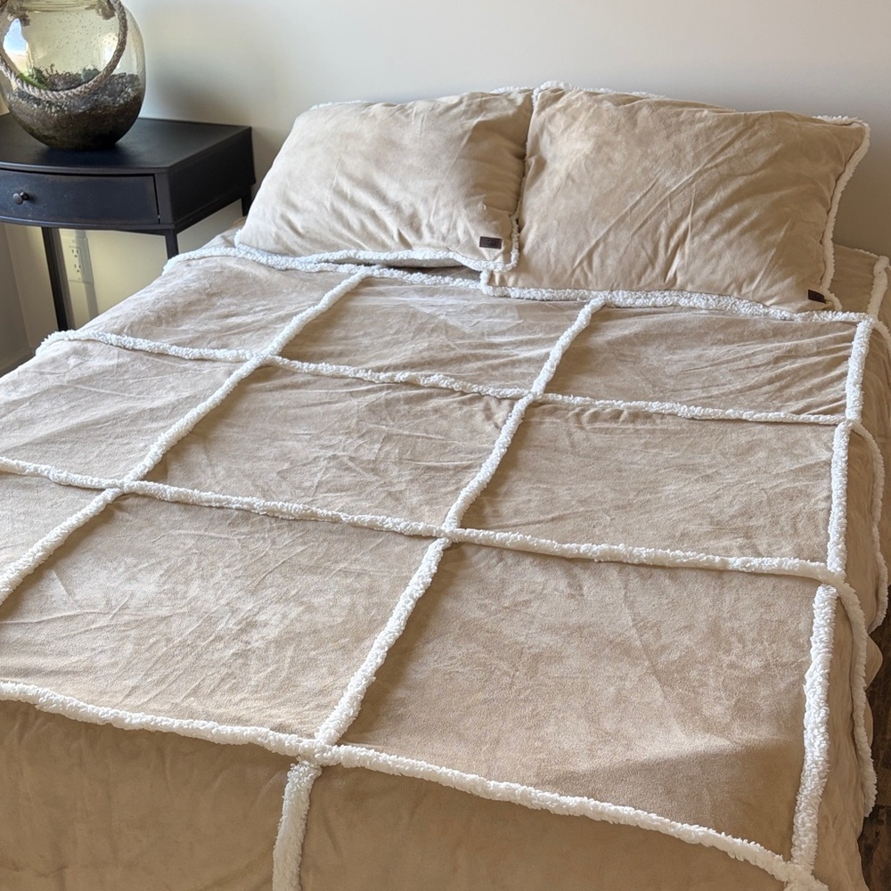 UGG Tan and Cream Quilted Bedding